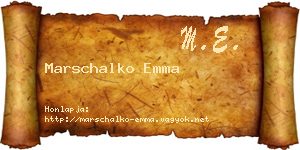 Marschalko Emma névjegykártya
